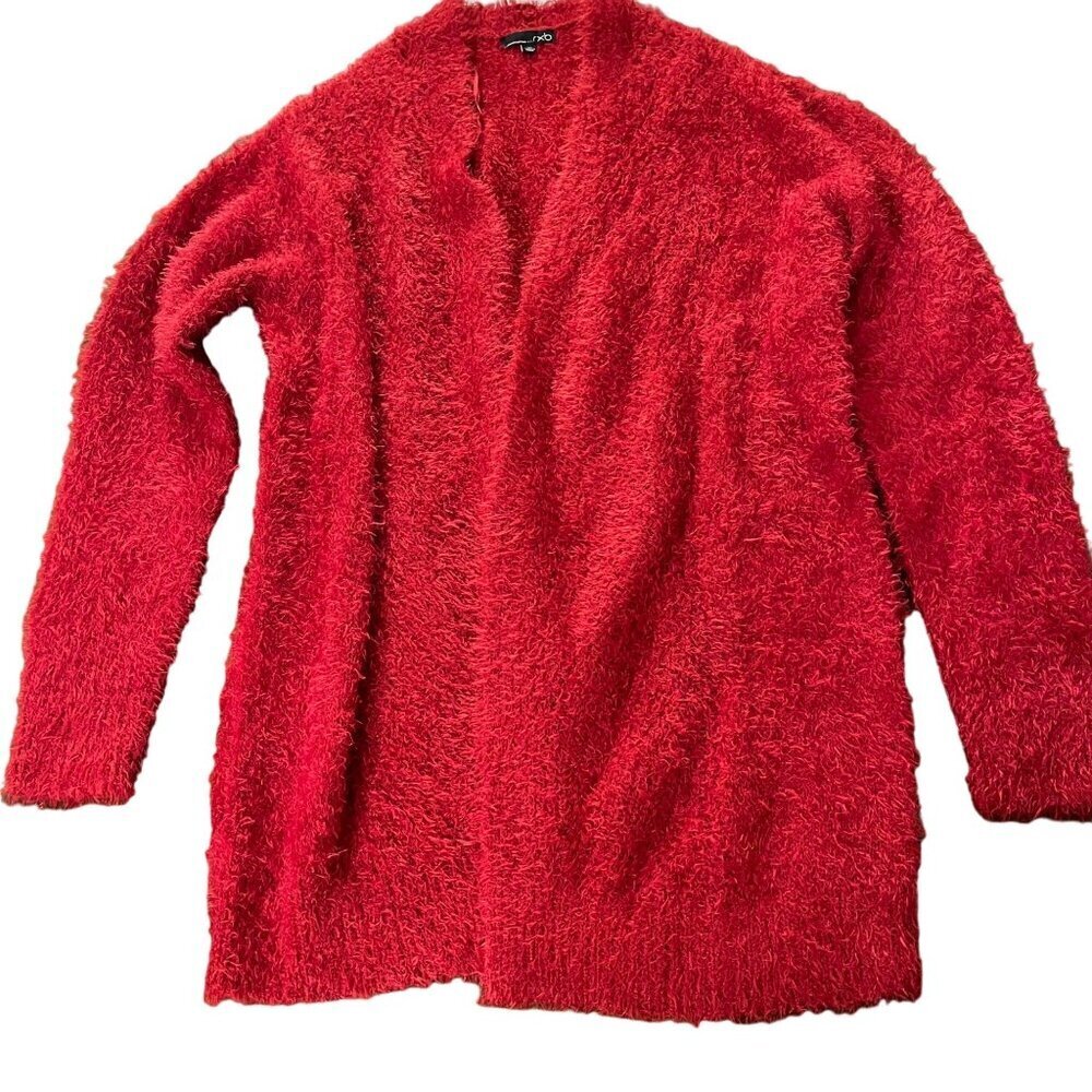 NWOT RBX Women's Longline Fuzzy Cardigan Size Xsmall Red